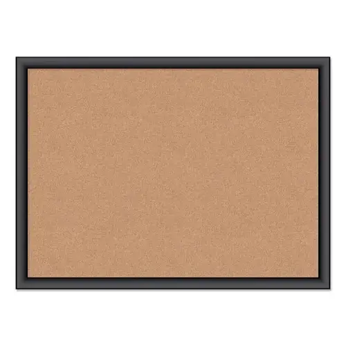 Cork Bulletin Board 24"X18" Tan Surface Black Wood Frame