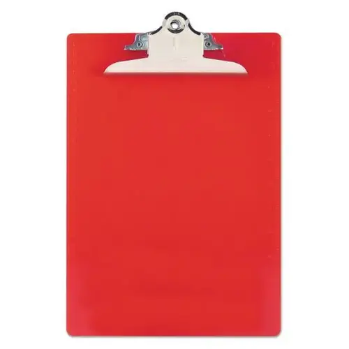 Recycled Plastic Clipboard With Ruler Edge 1" Clip 8.5x11 Sheets Red