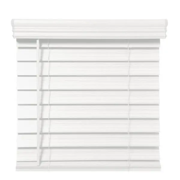 Champion White 2.5 In. Cordless Room Darkening Faux Wood Blind 66x64 10197747589466 Champion White 2.5 In. Cordless Room Darkening Faux Wood Blind 66x64 10197747589466