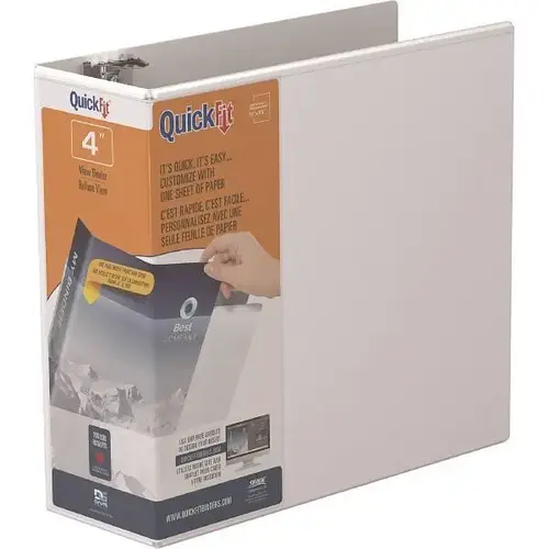 Quickfit 4" View Binder D Ring White