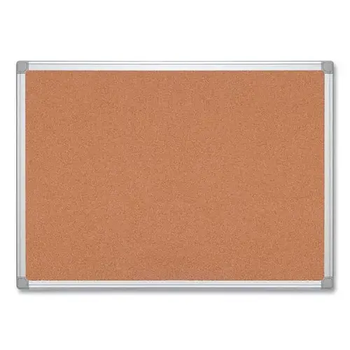 Earth Cork Board 48"X36" Tan Surface Satin Aluminum Frame