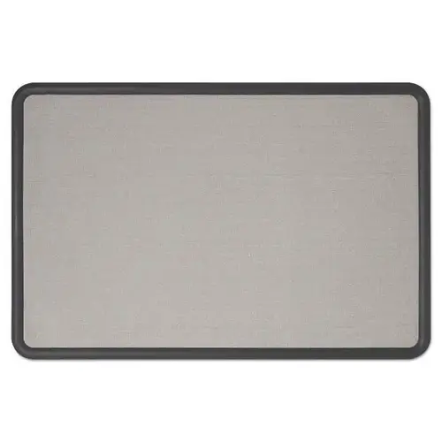 Contour Fabric Bulletin Board 36"X24" Gray Surface Black Plastic Frame