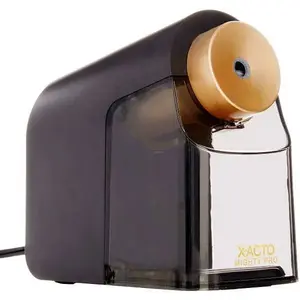 X-Acto 1606X Mighty PRO Electric Pencil Sharpener Ac-Powered 4x8x7.5 Black/Gold/Smoke