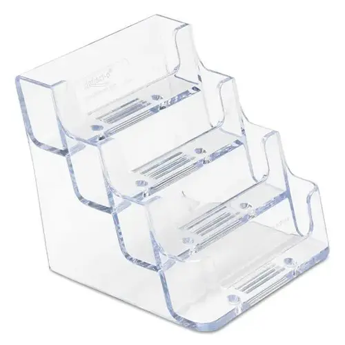4-Pocket Business Card Holder-200 Cards 3.94 X 3.5 X 3.75 Plastic Clear