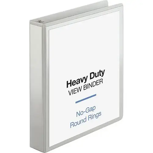 Heavy Duty 1.5" View Binder 350 Sheet Capacity Round Ring White Heavy Duty 1.5" View Binder 350 Sheet Capacity Round Ring White