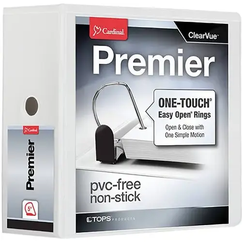 Premier 5" View Binder 1050 Sheet Capacity D Ring White