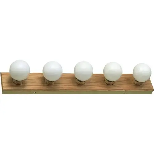 30 In. 5-Light Strip Bath Vanity Fixture Honey Oak 30 In. 5-Light Strip Bath Vanity Fixture Honey Oak