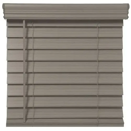 2.5 In. Embossed Faux Wood 48 In. X 48 In. Room Darkening Blind, Gray 2.5 In. Embossed Faux Wood 48 In. X 48 In. Room Darkening Blind, Gray