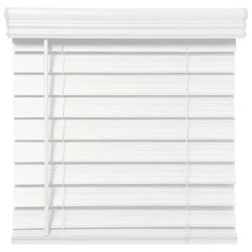 2.5 In. Embossed Faux Wood 30 In. X 72 In. Room Darkening Blind, White 2.5 In. Embossed Faux Wood 30 In. X 72 In. Room Darkening Blind, White