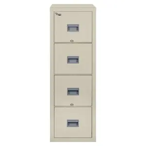 FIRE KING INTERNATIONAL, LLC. FIR4P1831CPAI Parchment 4-Drawer White Vertical Letter-Size File Cabinet