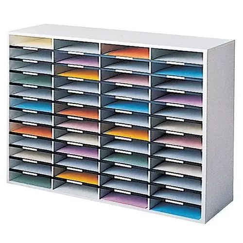 Dove Gray 48-Compartment Literature Organizer Dove Gray 48-Compartment Literature Organizer