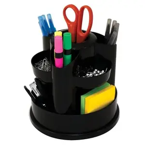 Innovative Storage Designs 65442 10-Compartment Black Plastic Desktop Organizer