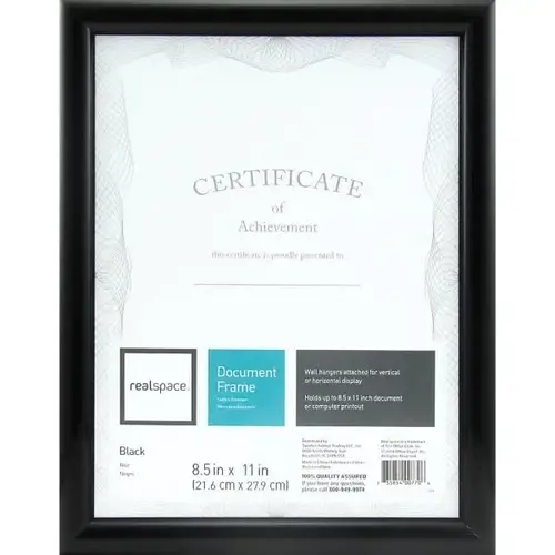 Black Plastic Photo Document Frame, 8-1/2" X 11" Black Plastic Photo Document Frame, 8-1/2" X 11"