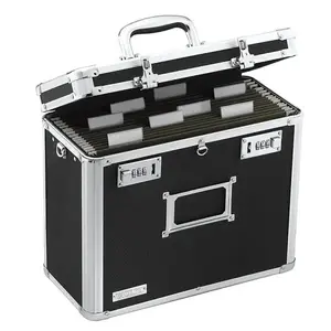 Vaultz VZ01187 Black Polyvinyl Chloride Locking File Tote