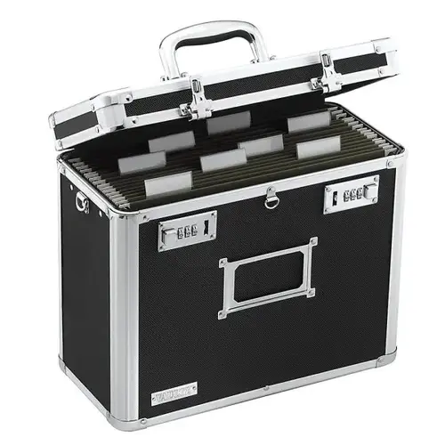 Black Polyvinyl Chloride Locking File Tote Black Polyvinyl Chloride Locking File Tote
