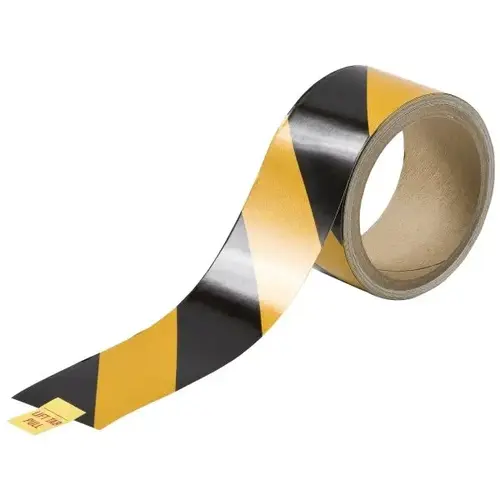 Reflective Black And Yellow Striped Tape 2" W Roll/ 5 Yards