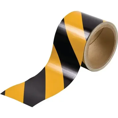 Reflective Black And Yellow Striped Tape 3" W Roll/ 5 Yards