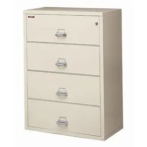 FIRE KING INTERNATIONAL, LLC. 4-3822-CPAWG 4-Drawer Parchment White Glove Delivery Ul 1-Hour Lateral File