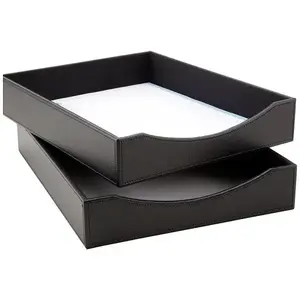See Jane Work 61813 Faux Leather Black Paper Tray