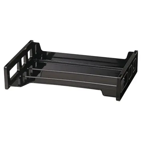 Officemate Black Plastic Side-Load Letter Tray