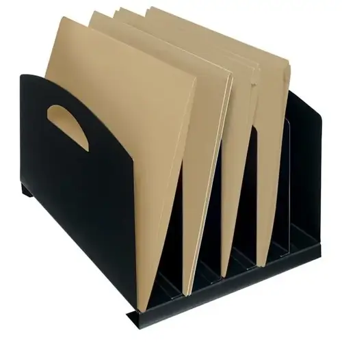 5-Compartment Black Steel Vertical Sorter