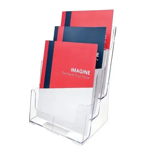 Clear 3-Tier Magazine Literature Holder
