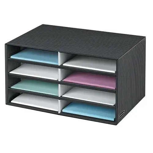 Black/Gray Pinstripe Literature Sorter