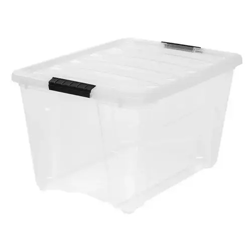 53.6 Qt Clear Latch Plastic Storage Bin 53.6 Qt Clear Latch Plastic Storage Bin