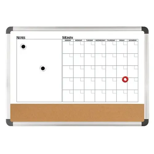 3-In-1 Monthly Planner/Cork/Magnetic Dry-Erase Board 24 X 36inch