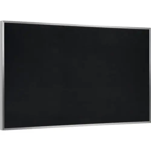Recycled Black Rubber Bulletin Board With Aluminum Frame, 2 ftH X 3 ftW