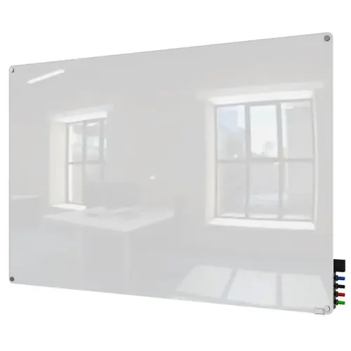 Harmony Magnetic Glass Whiteboard With Radius Corners, 3 ftH X 4 ftW, White Harmony Magnetic Glass Whiteboard With Radius Corners, 3 ftH X 4 ftW, White