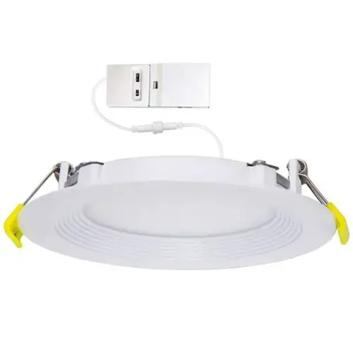 Commercial Slim Downlight With Baffle Trim, Select Cct, 18 Watt, 8", White