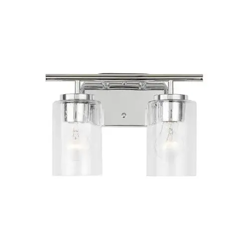 Oslo 2-Light Chrome Vanity Light With Clear Seeded Shades Oslo 2-Light Chrome Vanity Light With Clear Seeded Shades