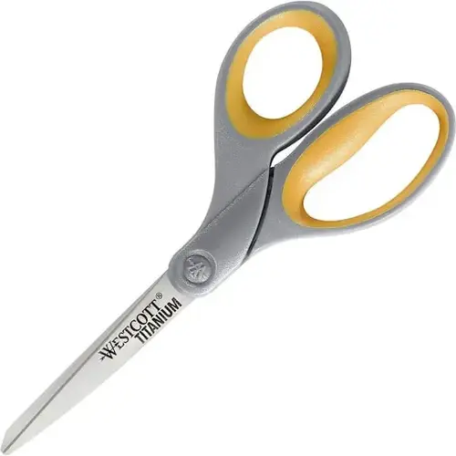 8" Titanium Bonded Scissors Straight Tip Gray / Yellow 8" Titanium Bonded Scissors Straight Tip Gray / Yellow