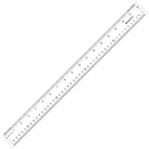 18" Acrylic Ruler 1/16 Graduations Clear 18" Acrylic Ruler 1/16 Graduations Clear