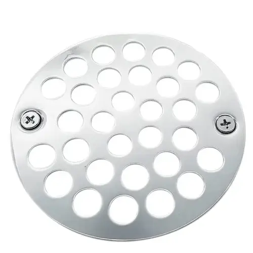4 In. O.d. Shower Strainer Grill, Screw-In Style, In Polished Chrome 4 In. O.d. Shower Strainer Grill, Screw-In Style, In Polished Chrome