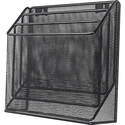 3-Tier Mesh Desktop Organizer 11.42" X 3.54" X 12.72" Metal Black