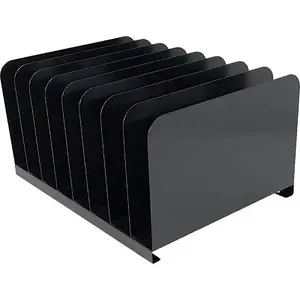 HURON HURHASZ0146 Vertical Desk Organizer 8 Compartments 7.75" X 11" X 15" Steel Black