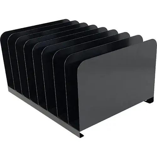 Vertical Desk Organizer 8 Compartments 7.75" X 11" X 15" Steel Black