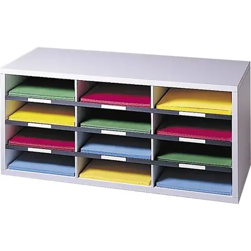 12-Compartment Literature Organizer 12.94" X 29" X 11.88" Dove Gray 12-Compartment Literature Organizer 12.94" X 29" X 11.88" Dove Gray