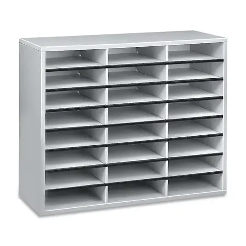 24-Compartment Literature Organizer 23.44" X 29" X 11.88" Dove Gray 24-Compartment Literature Organizer 23.44" X 29" X 11.88" Dove Gray
