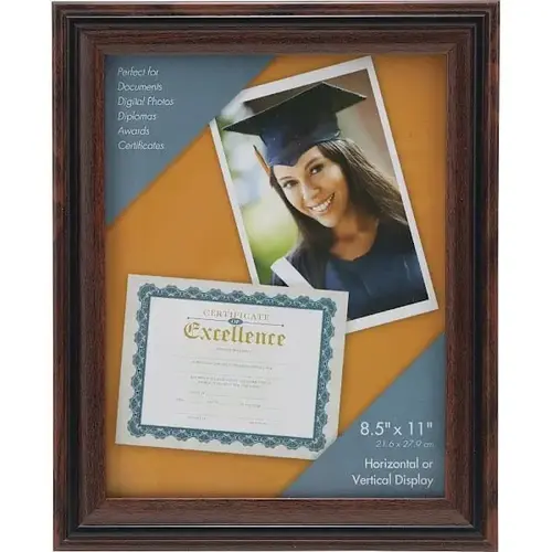 Certificate Frame With Easel Back 8.50" X 11" Rosewood