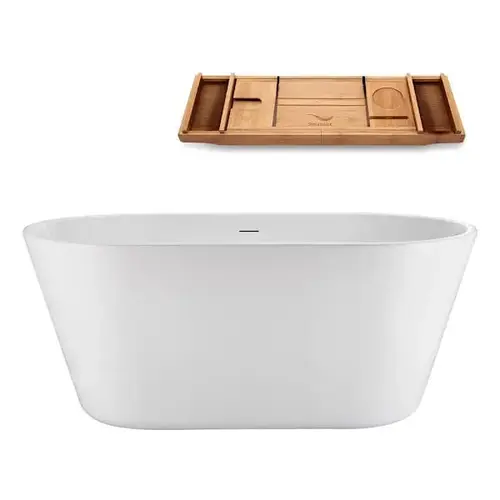 54x29" Soaking Freestanding Tub/Tray W/Internal Drain Polished Chrome