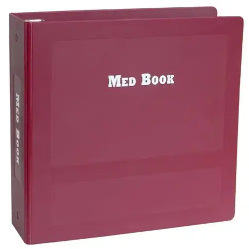 Medication Binder Book 2-1/2"w Burgundy Medication Binder Book 2-1/2"w Burgundy