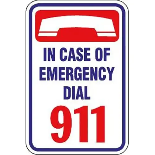 Hd Supply 654791 In Case Of Emergency Dial 911 Pool Safety Sign, Non ...