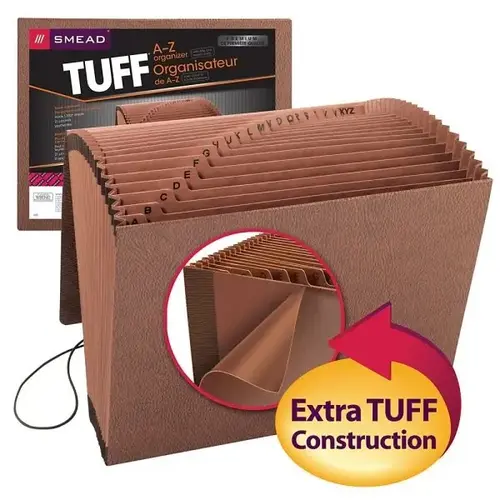 Tuff Brown Expanding File With Flap And Elastic Cord Tuff Brown Expanding File With Flap And Elastic Cord
