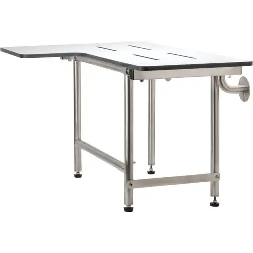 L-Shape Reversible Shower Seat 26" White Ada L-Shape Reversible Shower Seat 26" White Ada