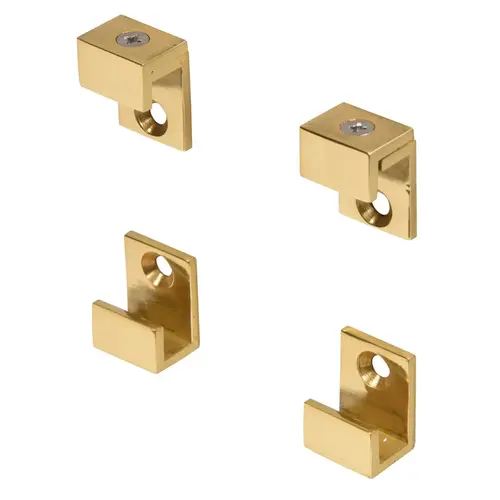Brass 5/8" Wide Mirror Clip Set