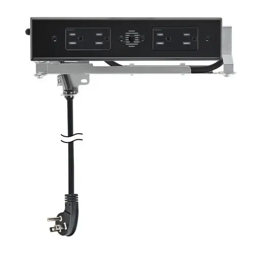 Blade Duo In-Drawer Outlet, 15 Amp, (4) AC Ports, Black