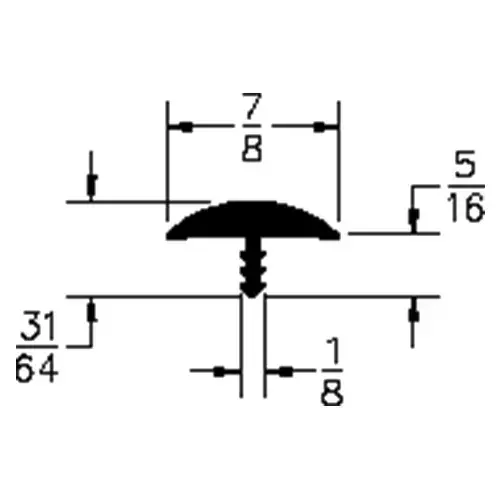 Patwin Plastics 200 Black w/Chrome Insert Tee Molding, 250 ft L x 13/16" W - 7/64" Kerf Patwin Plastics 200 Black w/Chrome Insert Tee Molding, 250 ft L x 13/16" W - 7/64" Kerf